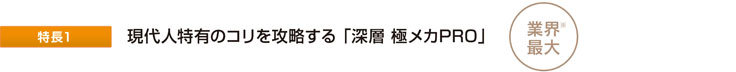 現代人特有のコリを攻略する「 深層 極メカPRO 」