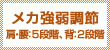 メカ強弱調節　肩・腰：5段階、背：2段階